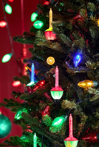 15' Connectable Faux Bubble Lights on Green Wire