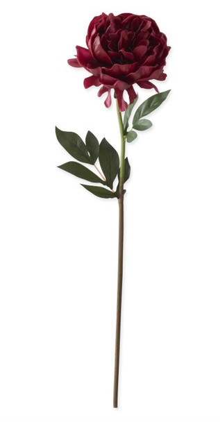26" Burgundy Real Touch Peony Stem