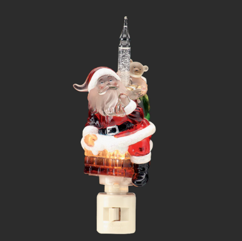 Santa/Chimney Bubble Night Light 7"