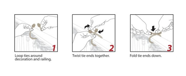 Gold/Silver/White Decorative Ties 16", 6-Pack