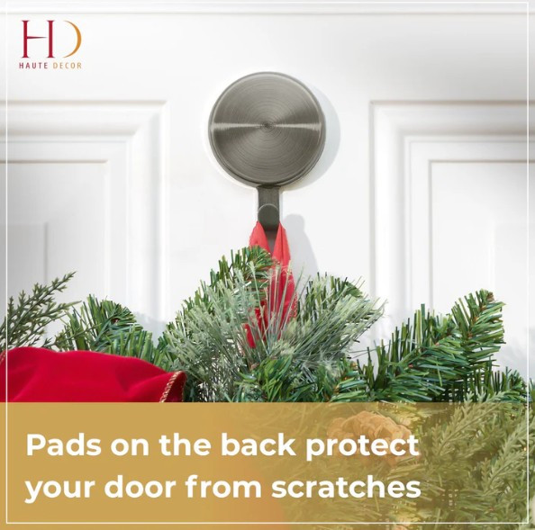 Brushed Nickel Magnetic Wreath Hanger, 1-Pack