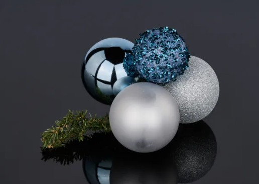 BLUE SEQUIN-GLITTER BALL CLUSTER 2"-3"