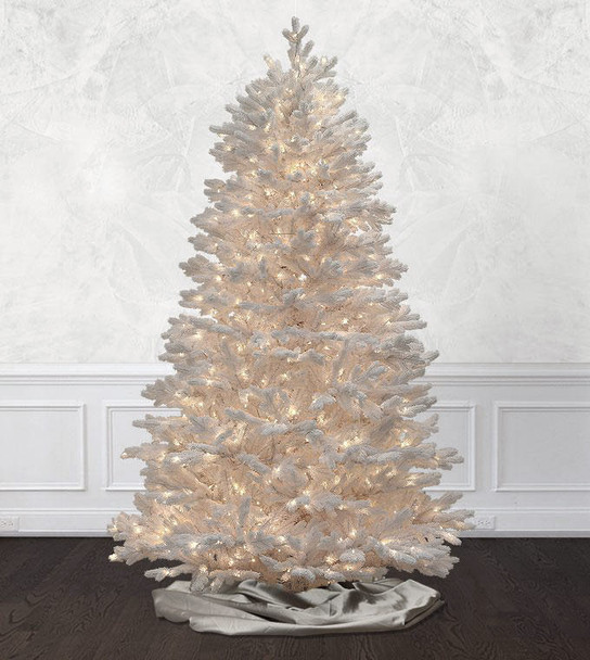 7.5' Snowbound Spruce Flocked Tree-CLEAR 3mm LED PowerPole