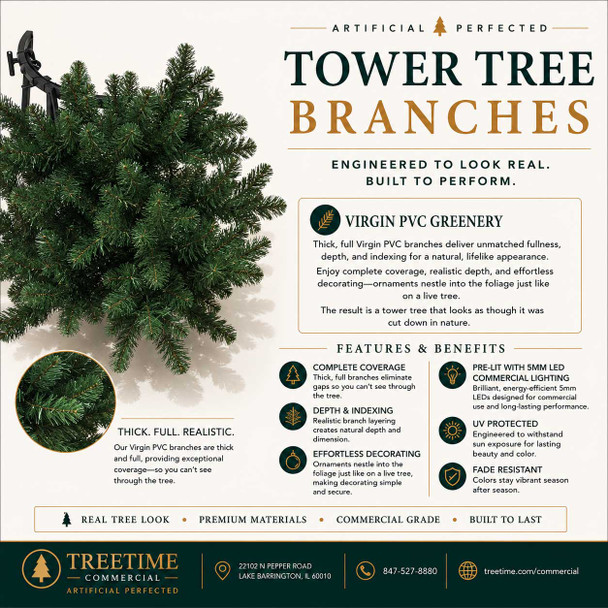 12' Slim Tower Tree-RGB LED