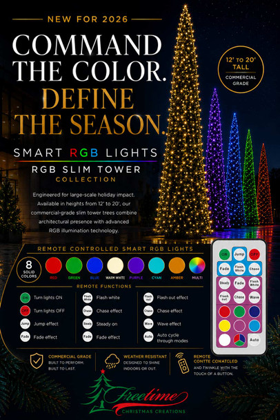 14' Slim Tower Tree-RGB LED