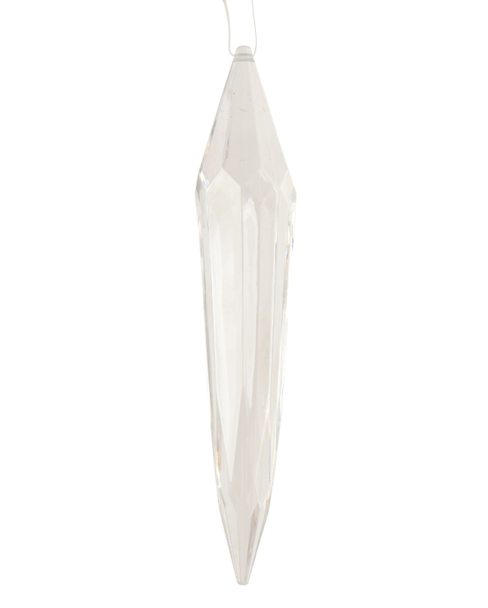Clear Faceted Icicle Ornament 7" Acrylic