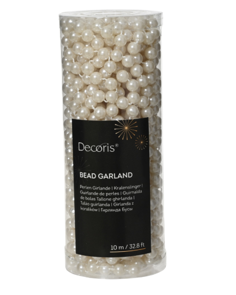 Bead Garland Shiny Pearl Shatterproof 33'
