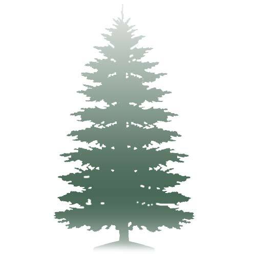 Open artificial Christmas tree profile