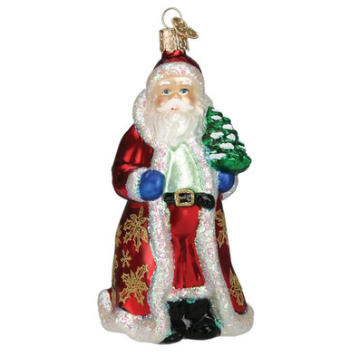 Old World Glistening Golden Santa Glass Christmas Ornament | Treetime