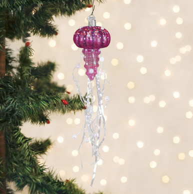 Old World Shimmering Jellyfish Glass Christmas Ornament - Treetime
