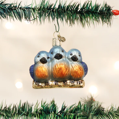 Old World Feather Friends Glass Christmas Ornament - Treetime
