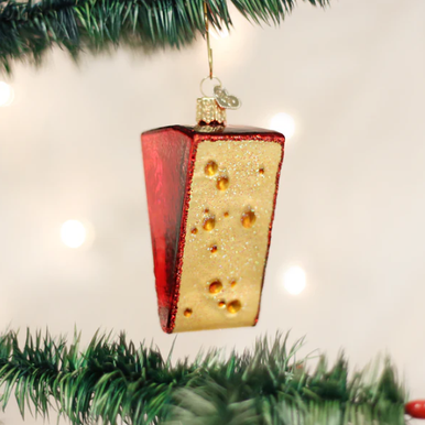 Old World Cheese Wedge Glass Christmas Ornament - Treetime