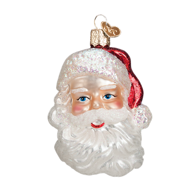 Old World Mid-Century Santa Head Glass Christmas Ornament - Treetime