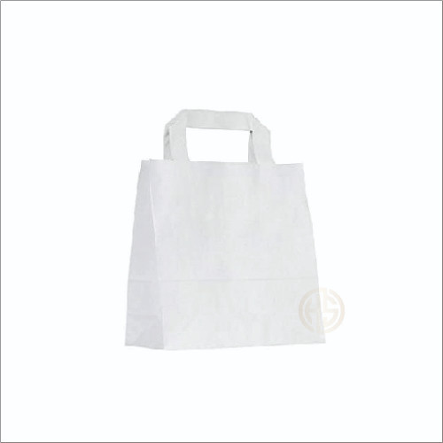 Small Kraft White Flat Handle SOS Bag