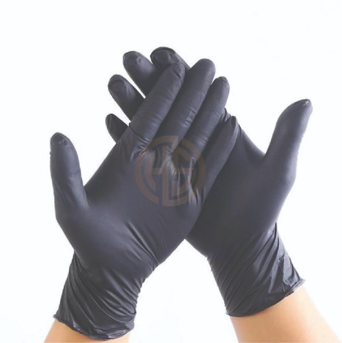 Powder Free Black Nitrile Gloves (XL)