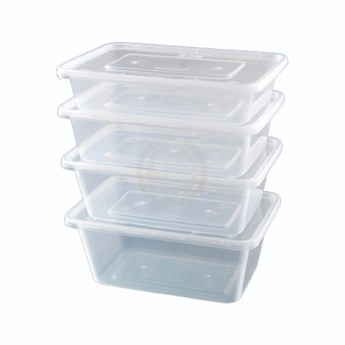 C500ml Microwave Plastic Containers with Lids CLEAR