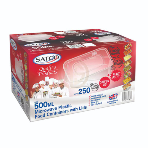 Satco 500ml Microwave Containers & Lids