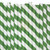 10 x 230mm Paper Straws Straight Green & White