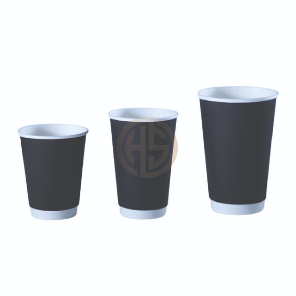 8oz Double Wall Coffee Cup - Black