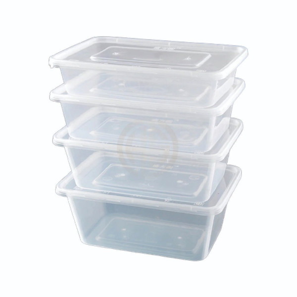 C500ml Microwave Plastic Containers with Lids CLEAR