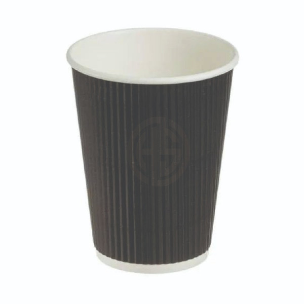 16oz Triple Walled Ripple Paper Cups Black