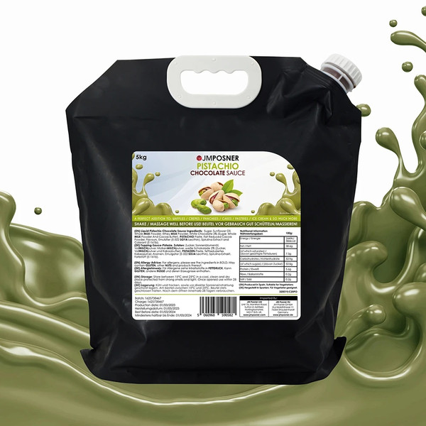 JM Posner Liquid Pistachio Chocolate Sauce