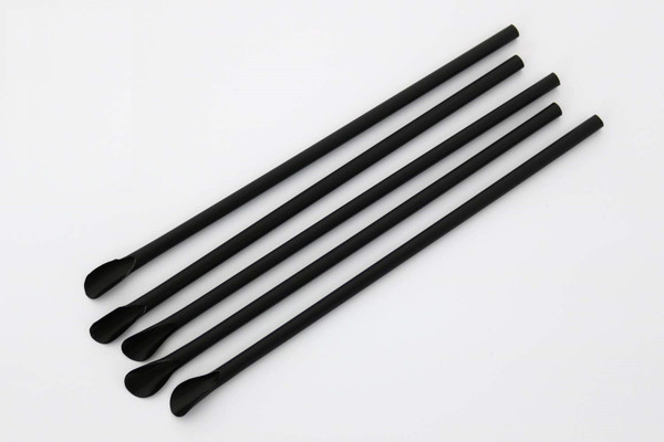8mm Black Plastic Spoon Straw