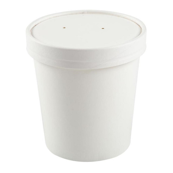 16oz White Soup Container & Lids