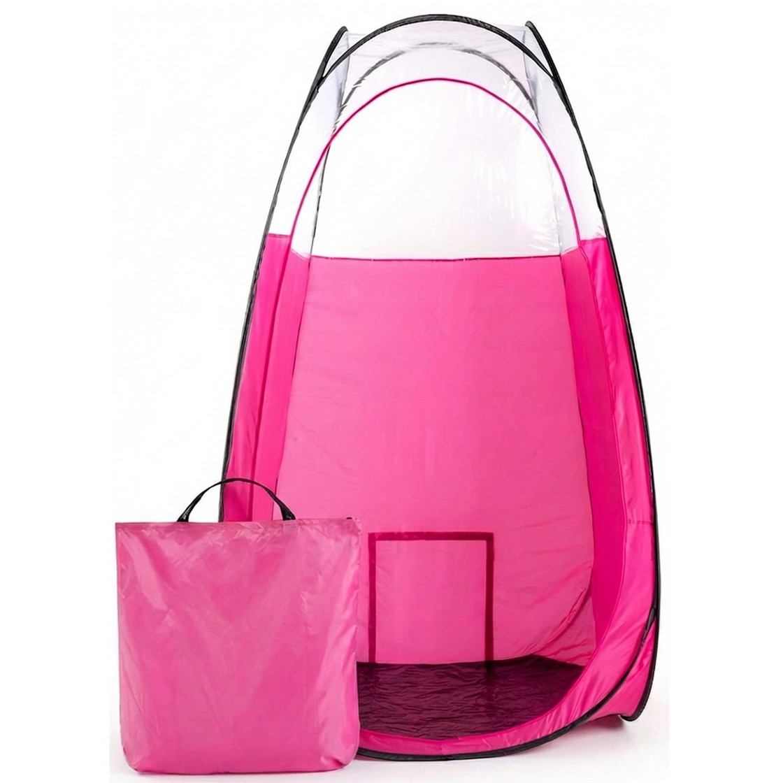 Naked Sun XL Portable Spray Tan Tent – Extra Large Pop-Up Spray Tanning Booth with Carrying Bag, Easy Fold Design, Professional Mobile Spray Room, Easy-Clean Floor - Pink