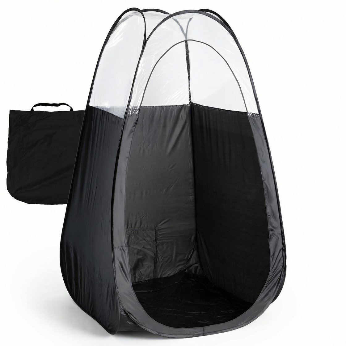 Naked Sun XL Portable Spray Tan Tent – Extra Large Pop-Up Spray Tanning Booth with Carrying Bag, Easy Fold Design, Professional Mobile Spray Room, Easy-Clean Floor - Black
