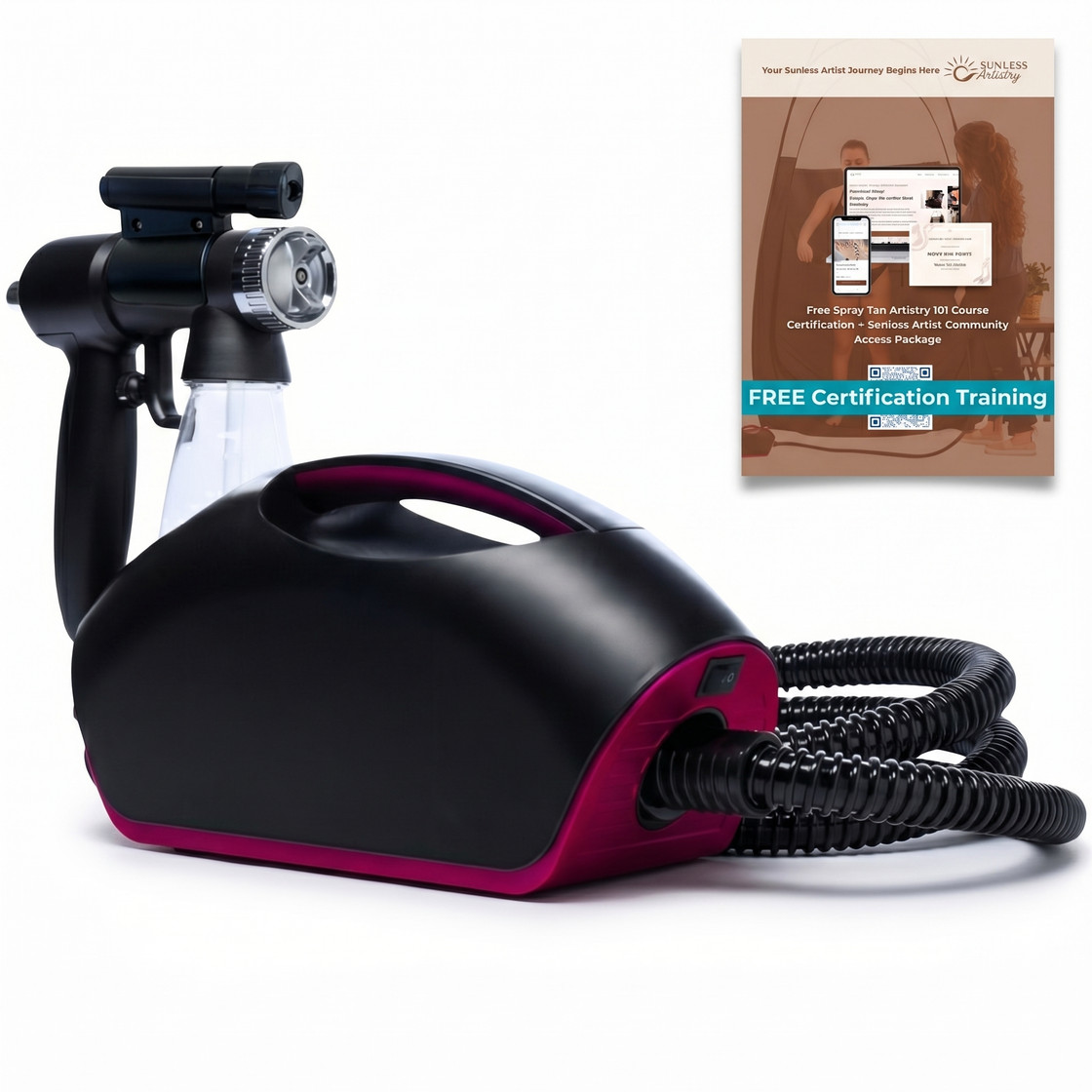 Naked Sun Fascination FX Spray Tanning Machine System with Naked Sun 2.0 HVLP Spray Gun Light Kit