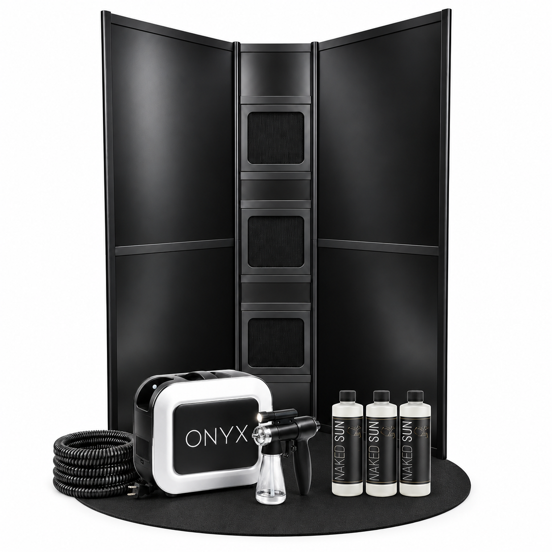 Wave Edge Spray Tan Booth with Onyx System & Naked Sun Honey Glow Trio Bundle