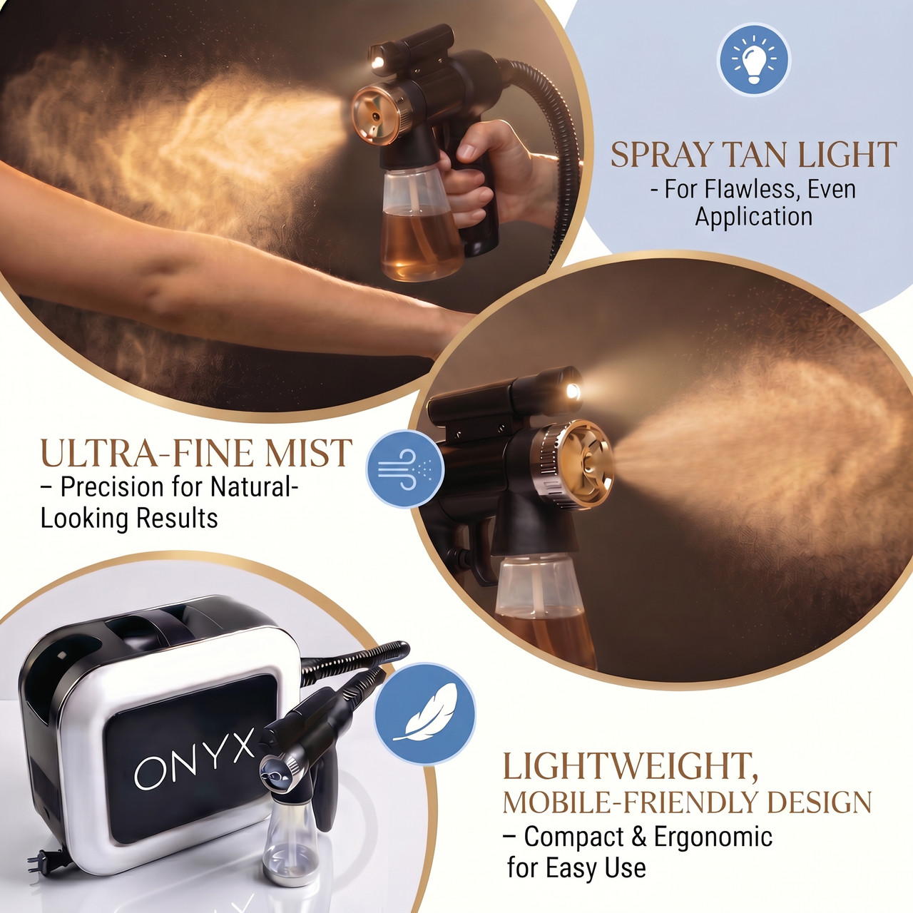 Onyx Spray Tan Machine, Norvell Pro Tanning Solution, Tent & X-Fan