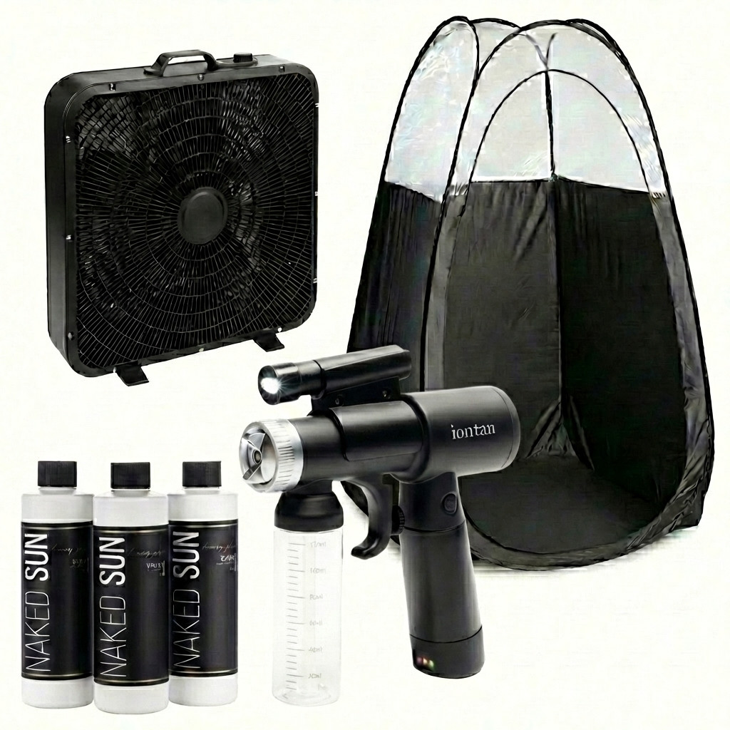 Naked Sun IonTan DualPower Spray Tan Kit with Extraction Fan, Tent