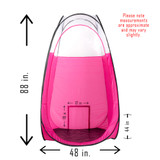 Naked Sun XL Portable Spray Tan Tent – Extra Large Pop-Up Spray Tanning Booth with Carrying Bag, Easy Fold Design, Professional Mobile Spray Room, Easy-Clean Floor - Pink
