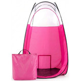 Naked Sun XL Portable Spray Tan Tent – Extra Large Pop-Up Spray Tanning Booth with Carrying Bag, Easy Fold Design, Professional Mobile Spray Room, Easy-Clean Floor - Pink