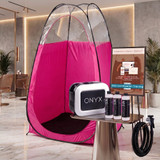 Naked Sun XL Portable Spray Tan Tent – Extra Large Pop Up Tent for Professional Tanning, Heavy Duty Fabric Mobile Spray Room with Carrying Bag & Easy Clean Floor - Pink