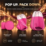 Naked Sun XL Portable Spray Tan Tent – Extra Large Pop Up Tent for Professional Tanning, Heavy Duty Fabric Mobile Spray Room with Carrying Bag & Easy Clean Floor - Pink