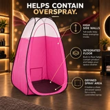 Naked Sun XL Portable Spray Tan Tent – Extra Large Pop Up Tent for Professional Tanning, Heavy Duty Fabric Mobile Spray Room with Carrying Bag & Easy Clean Floor - Pink