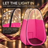 Naked Sun XL Portable Spray Tan Tent – Extra Large Pop Up Tent for Professional Tanning, Heavy Duty Fabric Mobile Spray Room with Carrying Bag & Easy Clean Floor - Pink