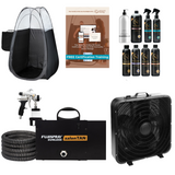 Fuji 2150 Ultra Quiet Tan Machine with TAN7350 Spray Gun, Norvell Pro Tanning Solution Pack, X-Fan Overspray Extractor and Black Tent