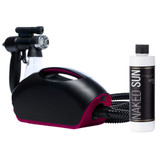 Black Fascination FX Spray Tan Machine with Honey Glow Rapid Develop Violet Tanning Solution - 8 oz and Spray Gun Light Kit