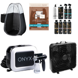 Naked Sun Onyx Spray Tan Machine with Professional Tanning Gun with Light Kit Norvell Pro Tanning Solution Kit, Black Tent and X-Fan Extractor