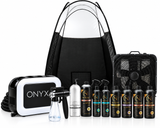 Naked Sun Onyx Spray Tan Machine with Professional Tanning Gun with Light Kit Norvell Pro Tanning Solution Kit, Black Tent and X-Fan Extractor
