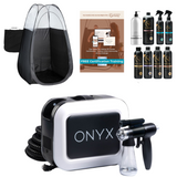 Naked Sun Onyx Spray Tan Machine with Professional Tanning Gun with Light Kit and Norvell Tanning Solutions, Pro Pack and Black Pop Up Tent