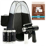 Naked Sun IonTan DualPower Spray Tan Kit with Tanning Tent & Naked Sun Solution Trio – Cordless/AC Handheld Machine, Dark, Violet & Rapid Solutions – Professional At-Home or Mobile Spray Tanning System
