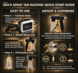 Naked Sun Onyx Spray Tanning Machine with Professional Tanning Gun with Light Kit and Honey Glow Tanning Solution and Brown Tent Bundle (5 Items)