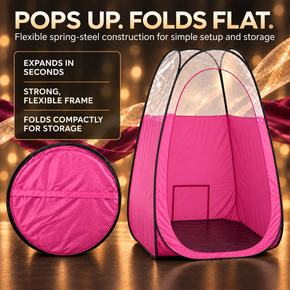 Naked Sun XL Portable Spray Tan Tent – Extra Large Pop Up Tent for Professional Tanning, Heavy Duty Fabric Mobile Spray Room with Carrying Bag & Easy Clean Floor - Pink