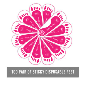 Disposable Adhesive Feet Pad Tanning Sandals - 100 Pair Pink