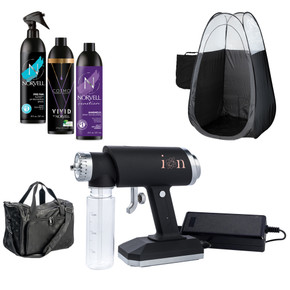 Naked Sun Ion Handheld Spray Tanning Machine with Norvell Solution, Pop Up Tent and Pro Tech Bag